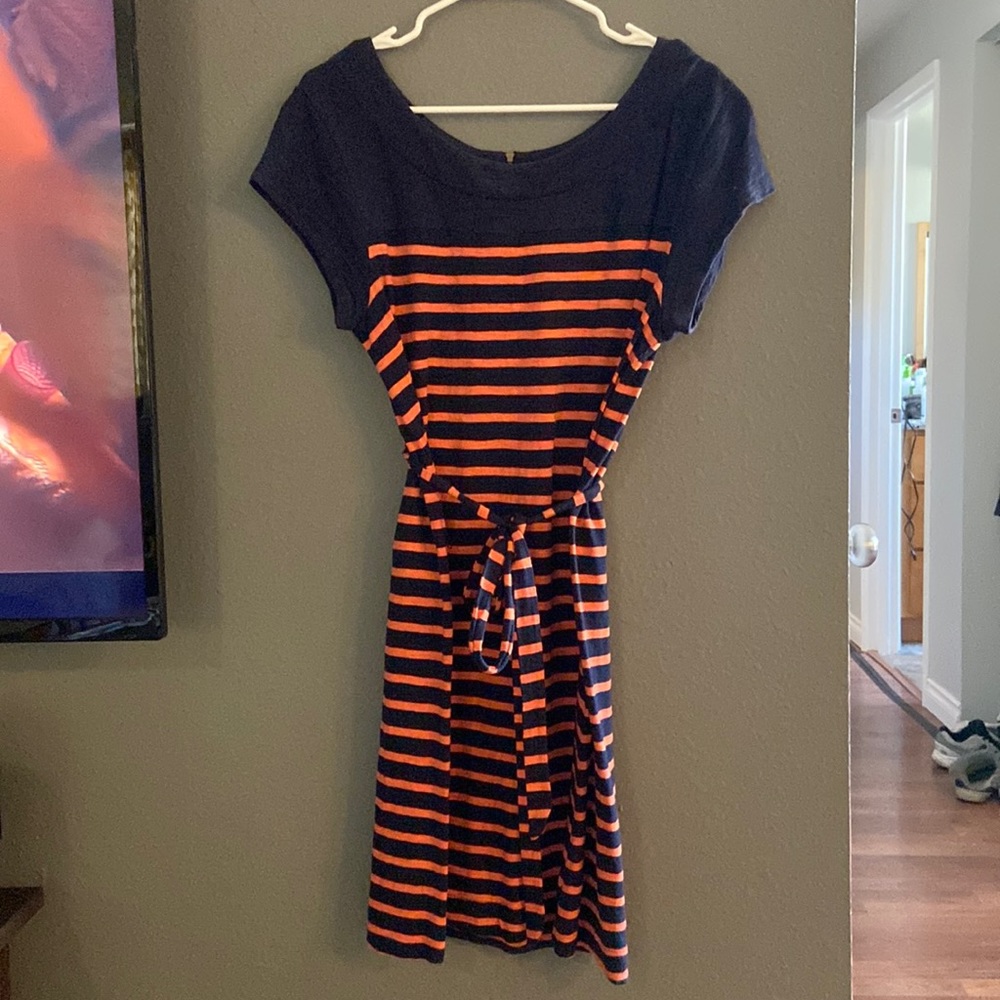 Striped dress with matching belt
